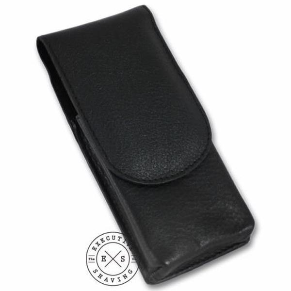 Timor Black Leather Safety Razor Travel Case