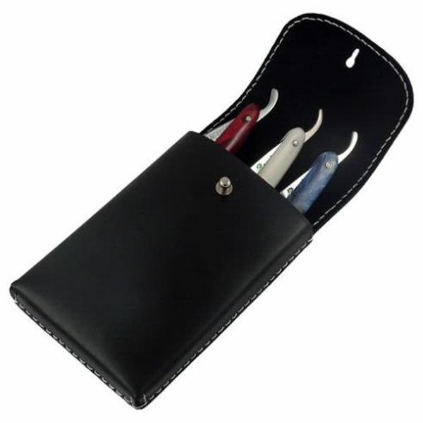 Giesen and Forsthoff Leather Straight Razor Trio Case