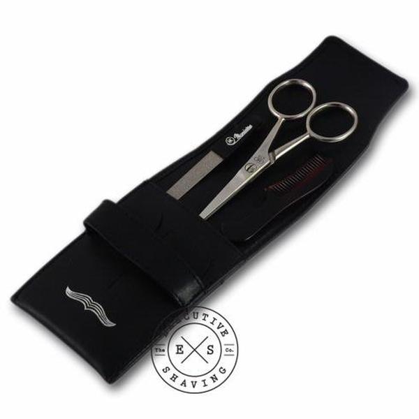 Hans Kniebes Leather Beard Trimming Kit With Nail File