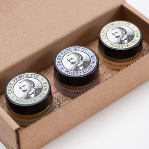 Captain Fawcett 3 Moustache Wax Cornucopia Gift Set