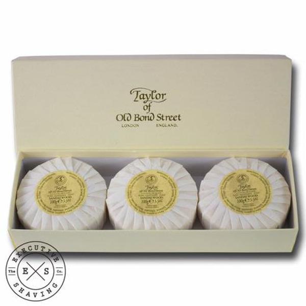 Taylor of Old Bond Street Sandalwood Hand Soap Gift Box (3 x 100g)